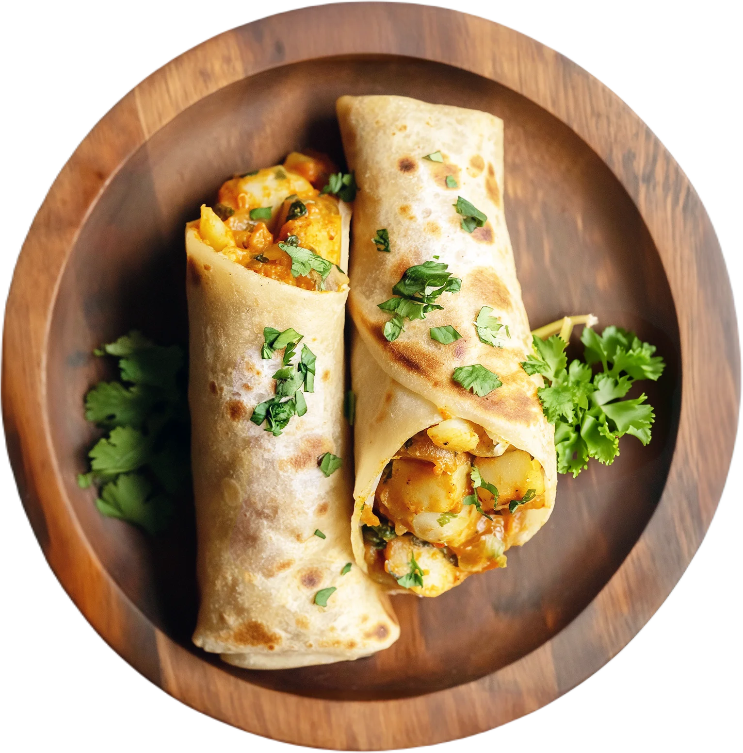 Bombay Frankie spiced potato wrap
