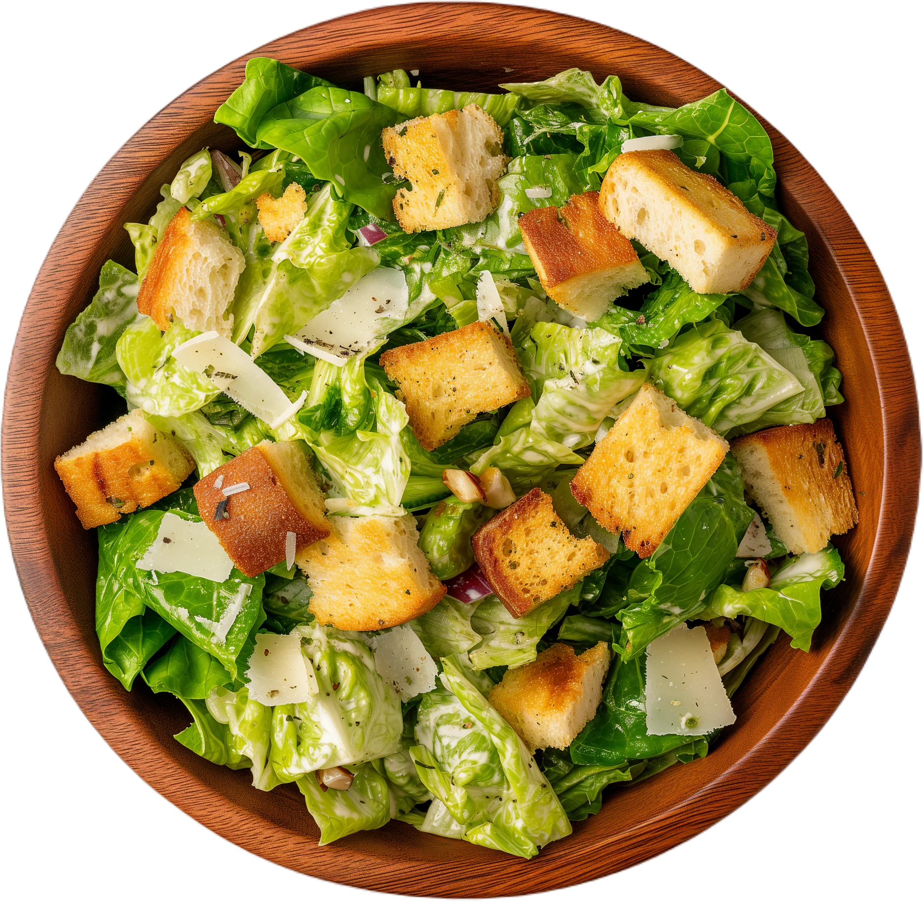 Caesar salad with parmesan and bacon