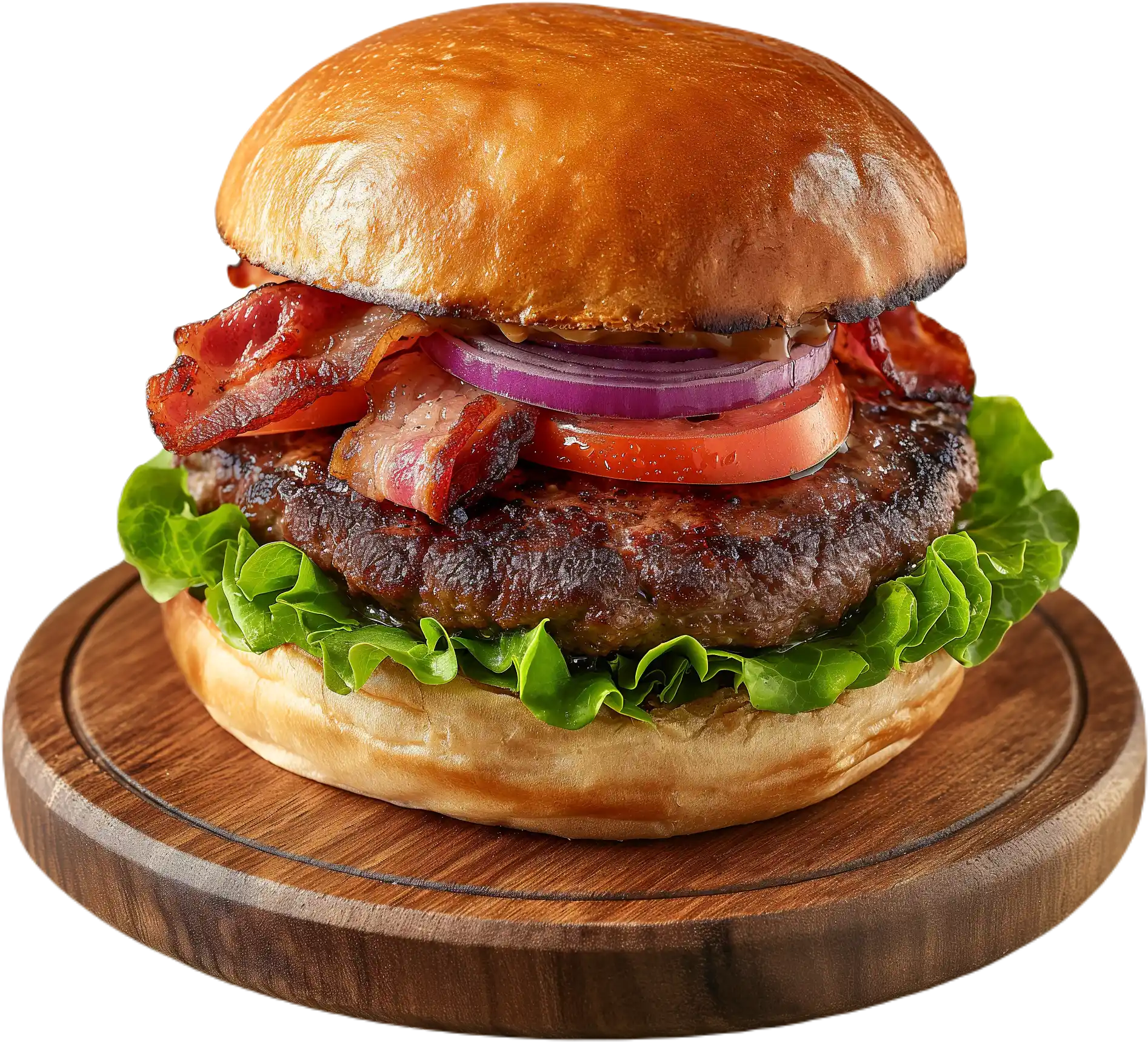 Canadian Rockies beef and peameal bacon burger