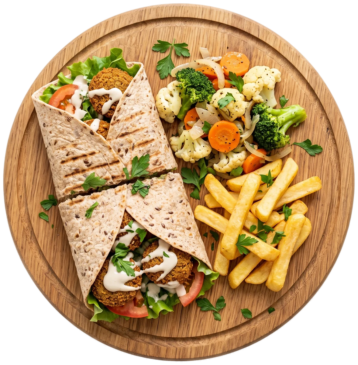 Falafel shawarma wrap
