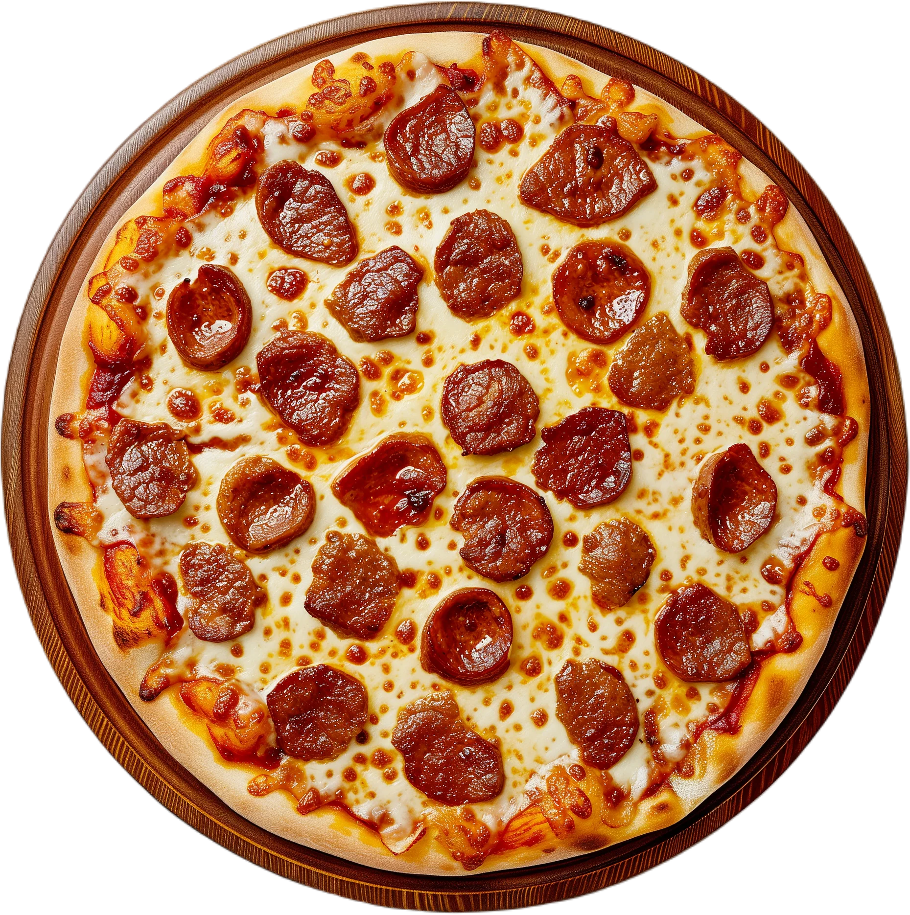 Minotaur beef meatball pizza on spicy BBQ