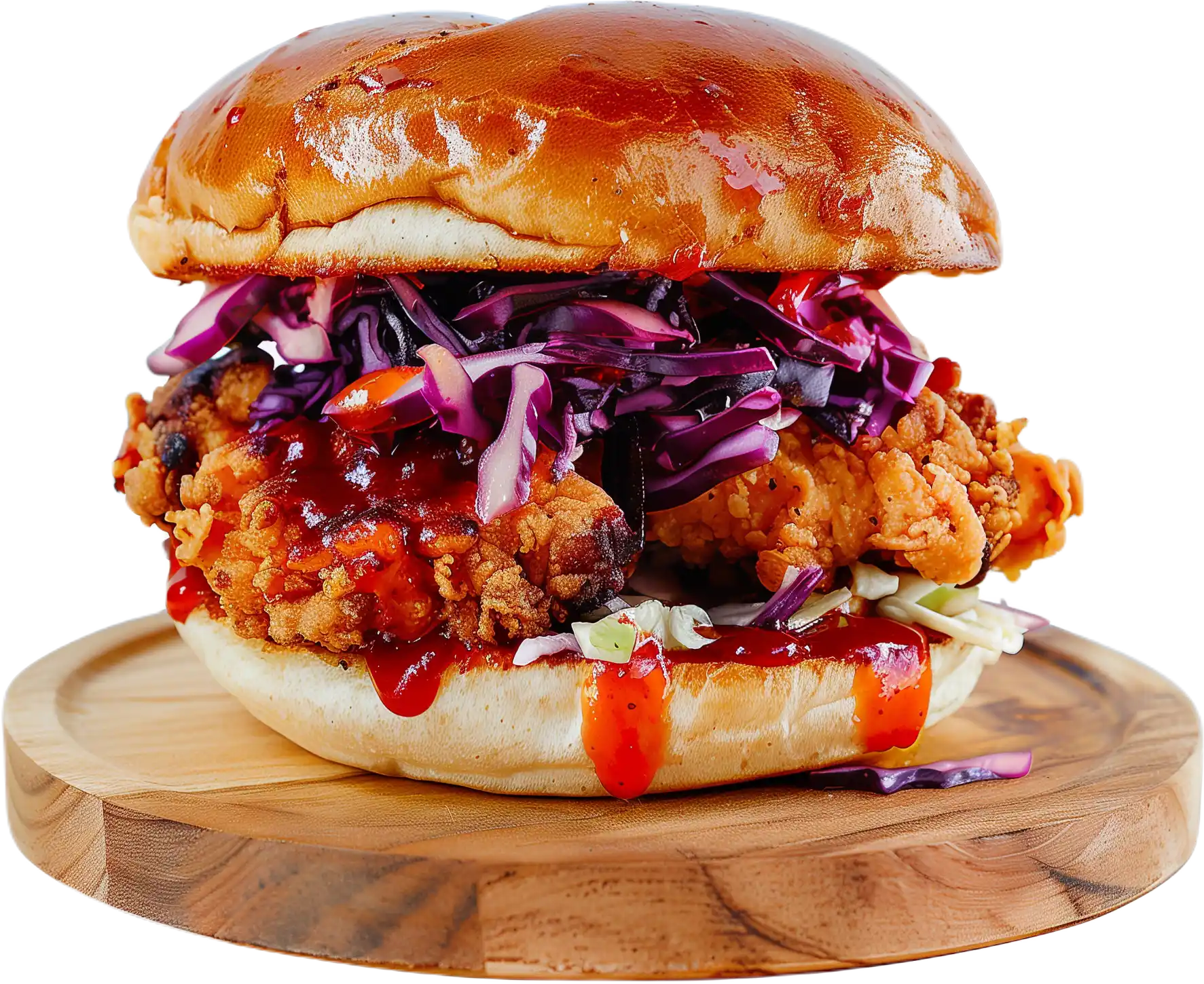 Phoenix spicy fried chicken burger with coleslaw