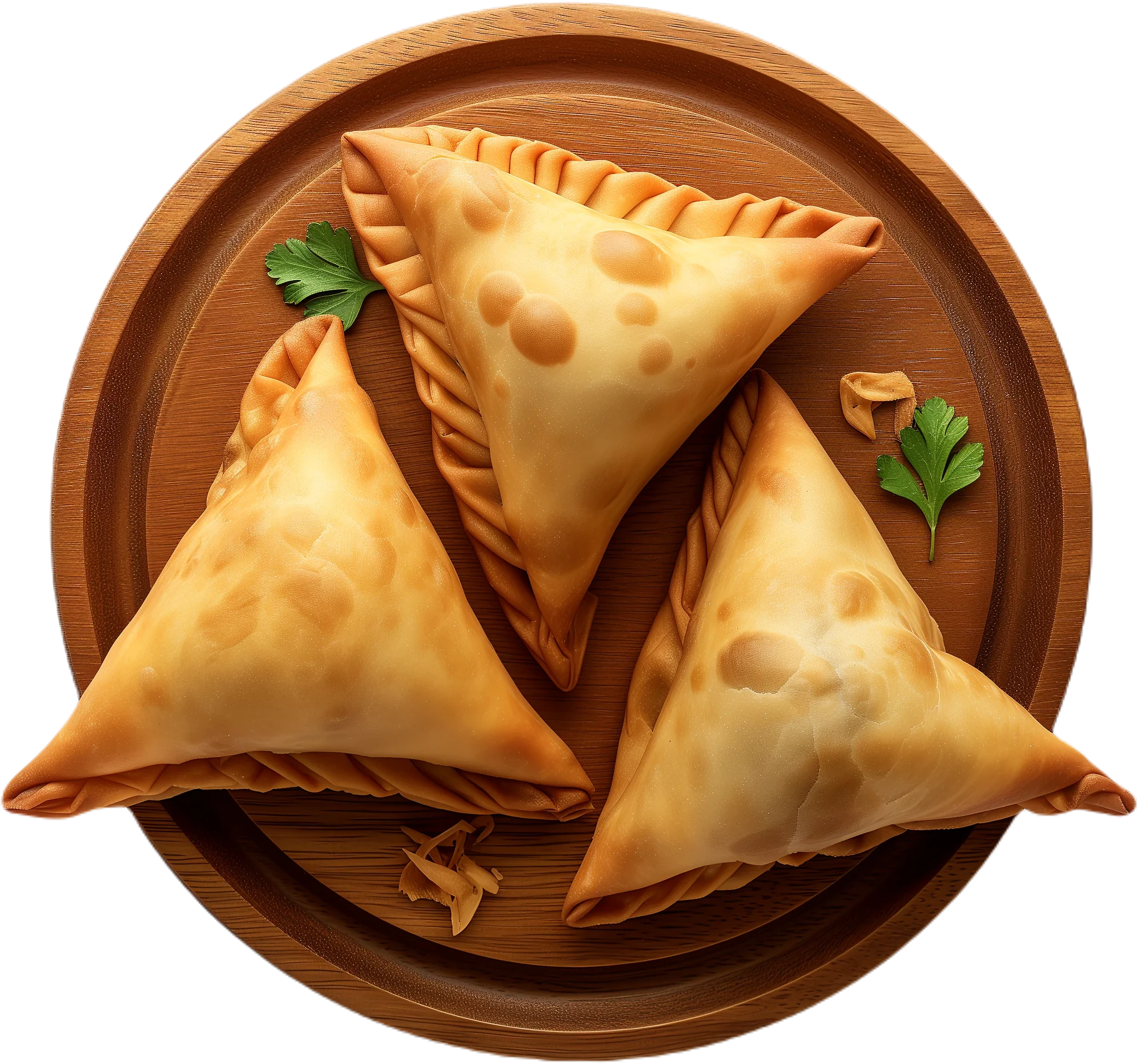 Vegetable samosas with tamarind sauce
