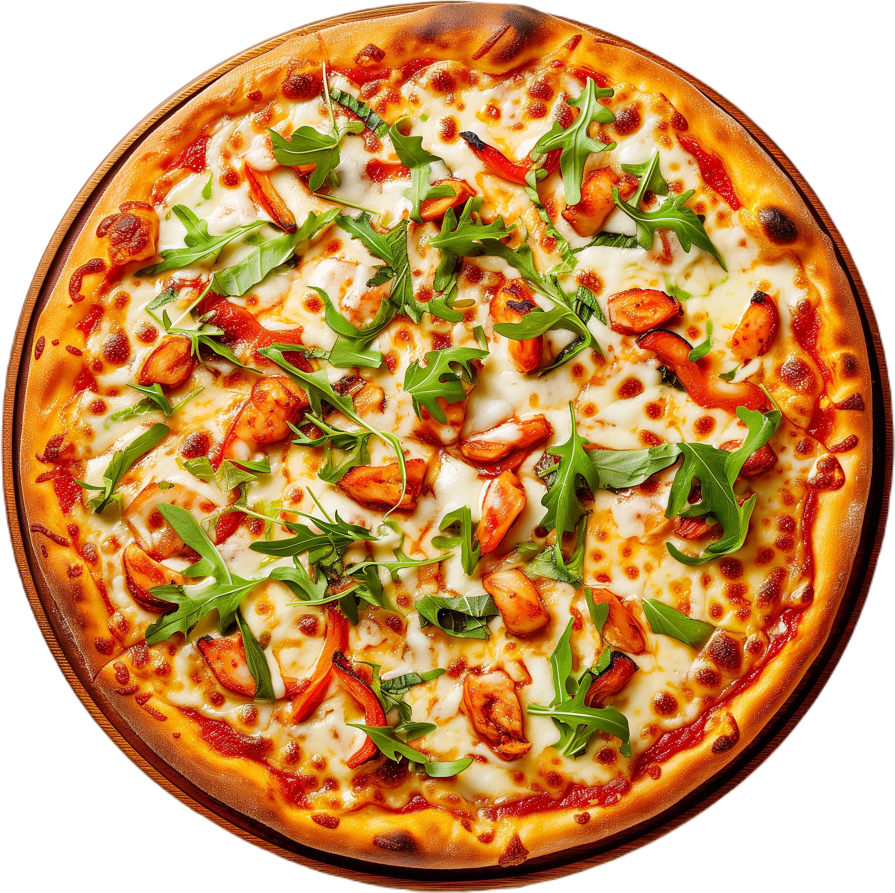 Taj Mahal tandoori chicken pizza with cilantro