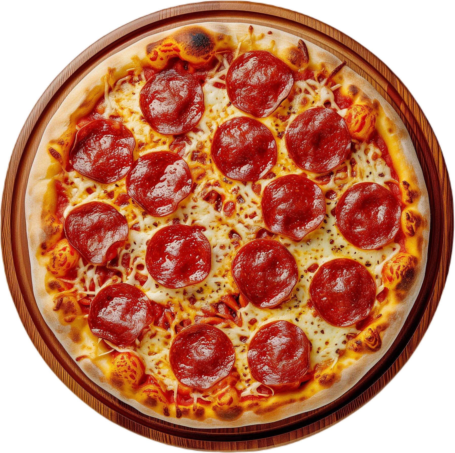 Werewolf pepperoni pizza with mozzarella and parmesan